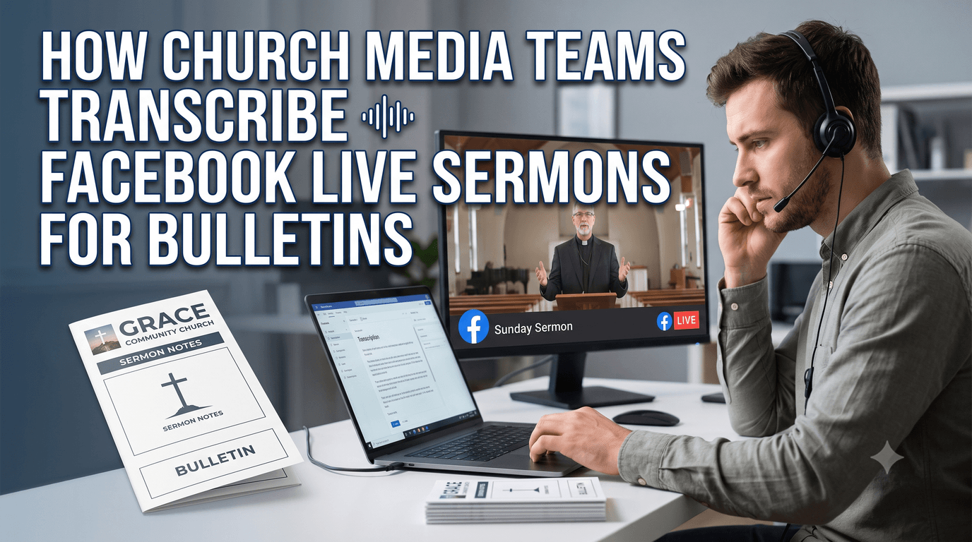 How Church Media Teams Transcribe Facebook Live Sermons for Bulletins