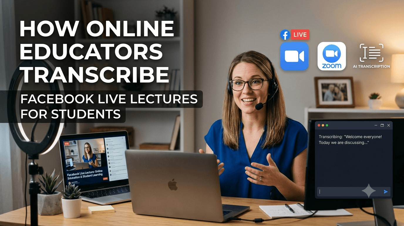 How Online Educators Transcribe Facebook Live Lectures for Students