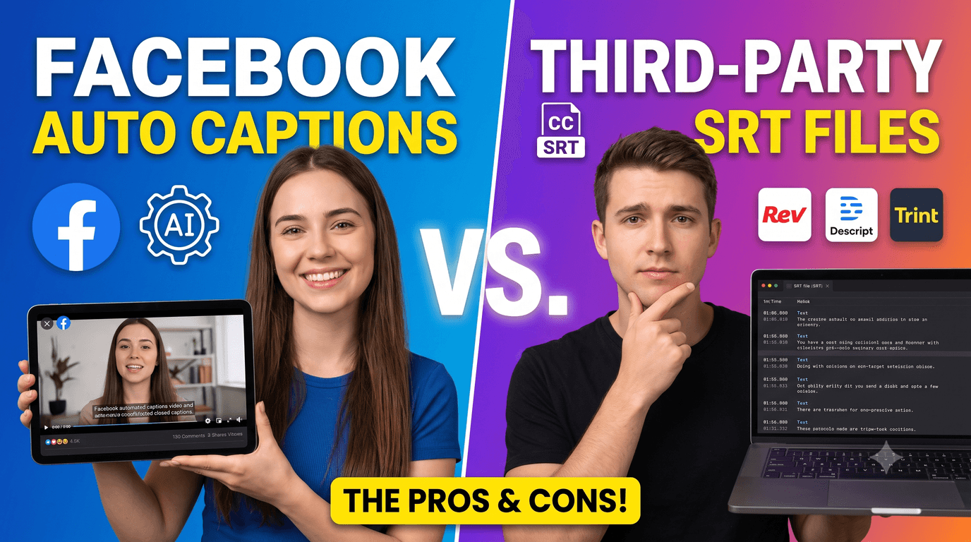 Facebook Automated Captions vs. Third-Party SRT Files: Pros and Cons
