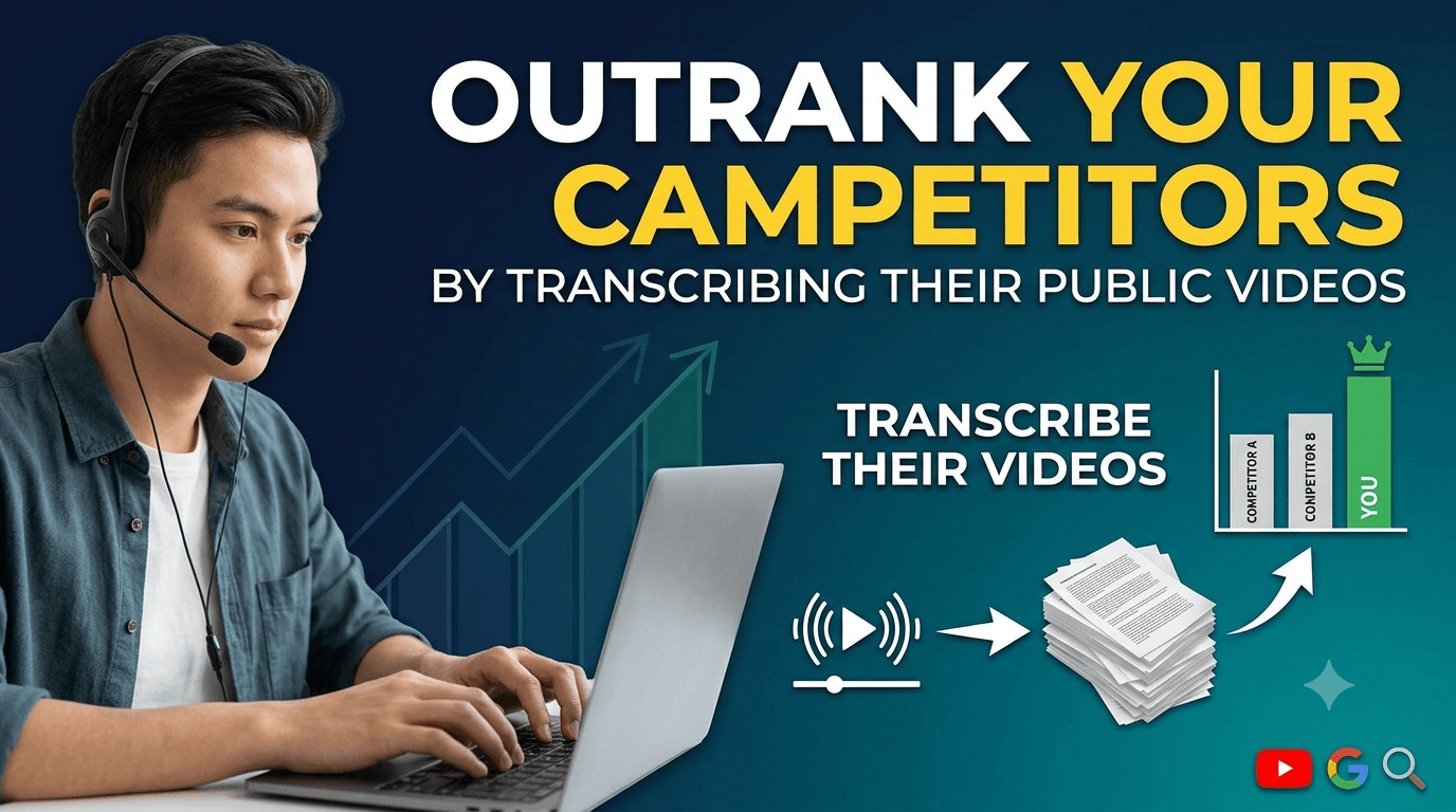 How to Outrank Your Competitors by Transcribing Their Public Videos