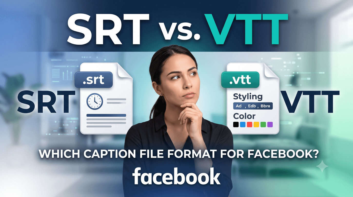 SRT vs. VTT: Which Caption File Format Should You Use for Facebook?